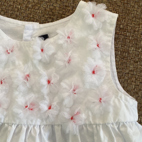 Lili Gaufrette White Sleeveless 3D Tulle Floral Lightweight Dress 9 Months - Picture 5 of 9